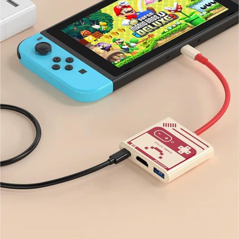 【复古未来感】红白机风格多功能转接器 - 电脑配件 - 树脂 