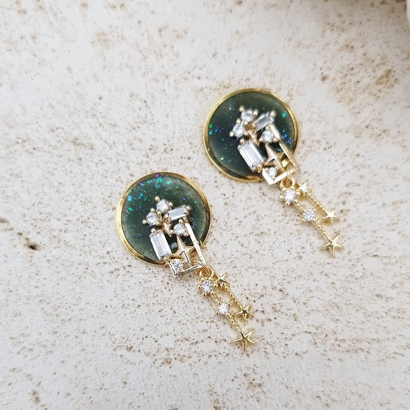 城堡  -  夹式耳夹 不锈钢耳针 硅胶耳针 - 耳环/耳夹 - 其他材质 绿色