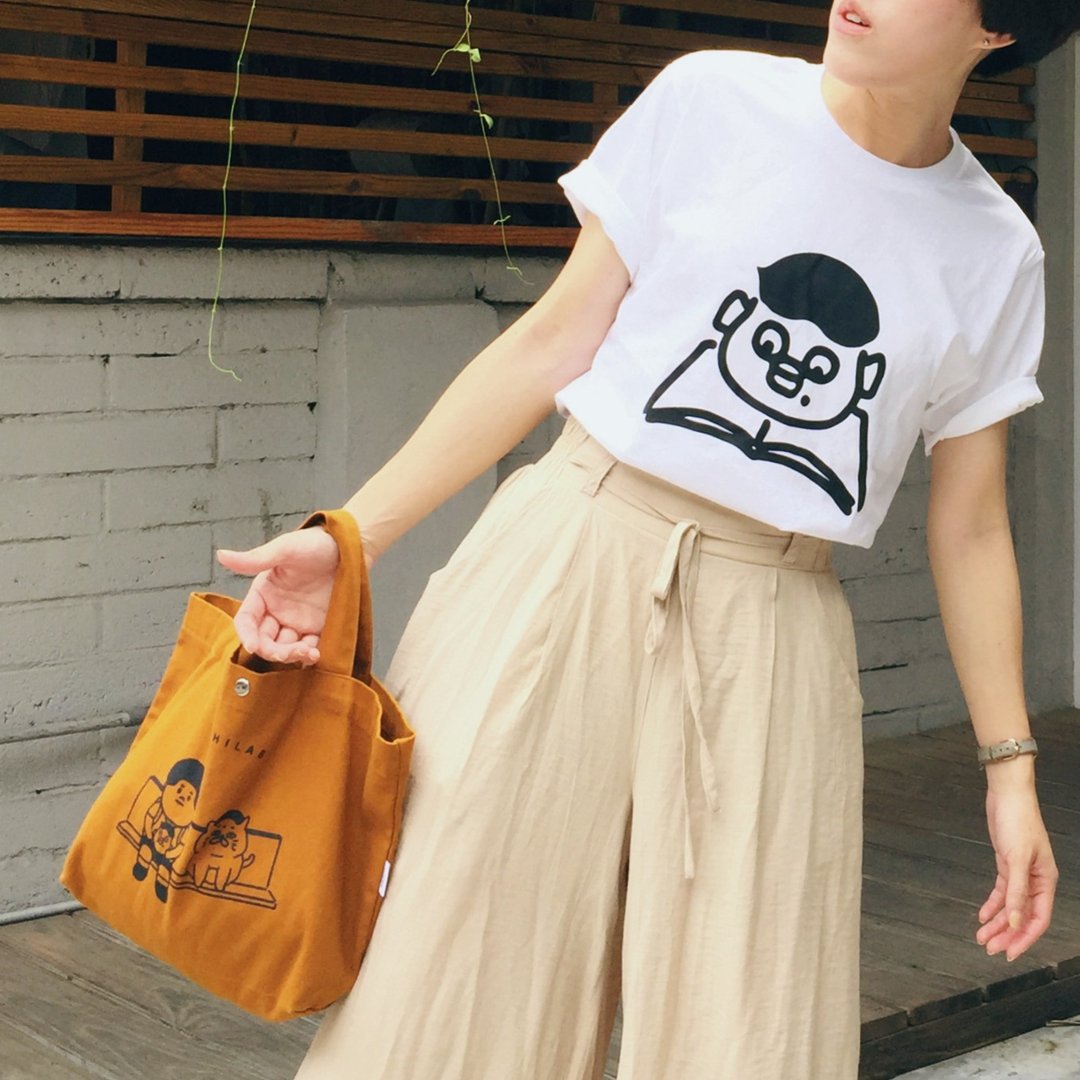 夏季短袖 情侣装 - 女装 T 恤 - 棉．麻 白色