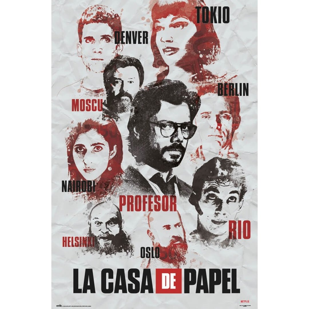 【纸房子】主角群水彩风 La Casa De Papel Characters 进口海报 - 海报/装饰画/版画 - 纸 多色