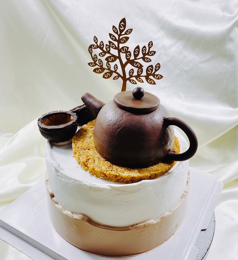 老爸の茶几组 生日蛋糕 定制化 父亲节 4+6寸 台南面交 - 蛋糕/甜点 - 新鲜食材 咖啡色