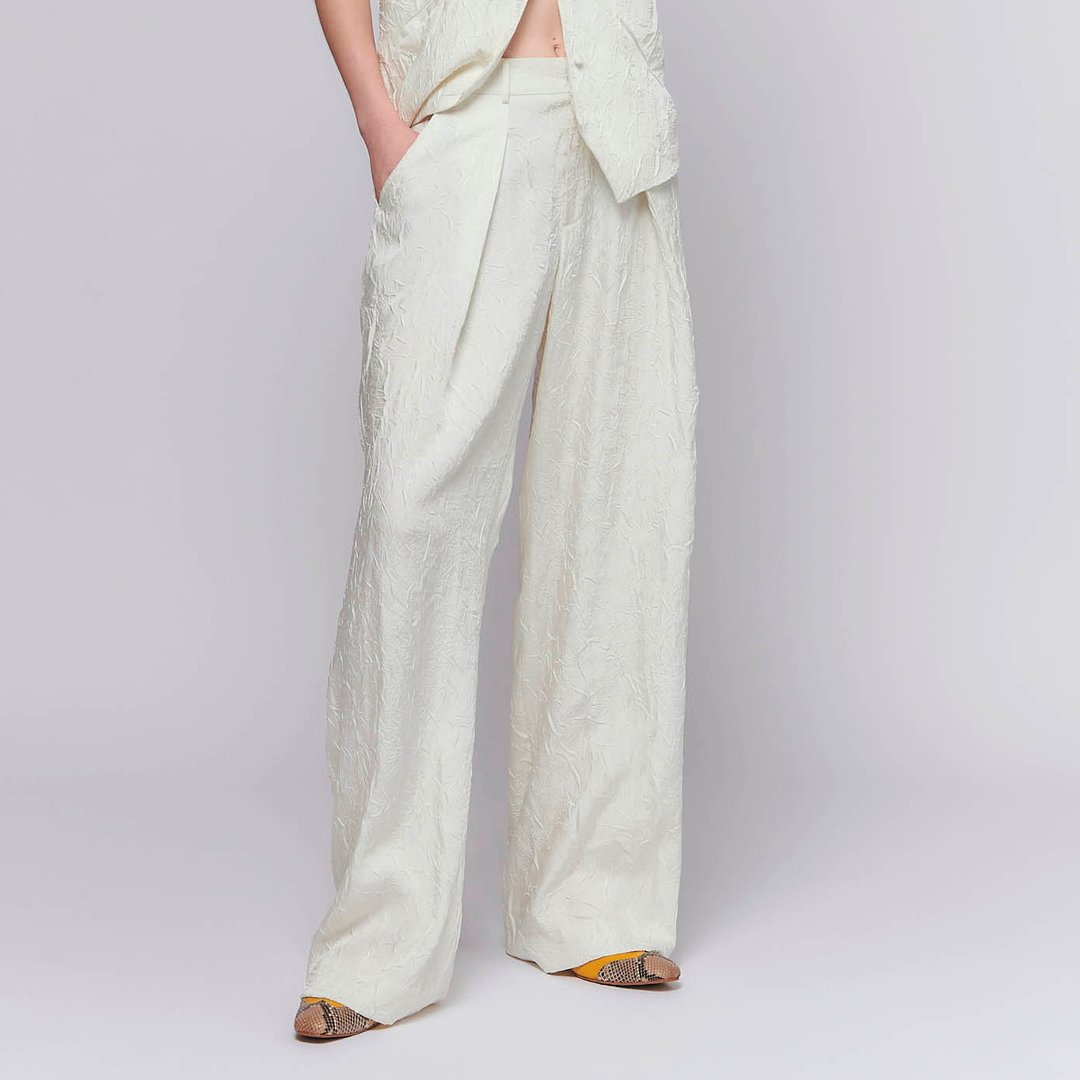 PANTS IVORY GRANITE 低腰宽松 - 女装长裤 - 其他材质 多色