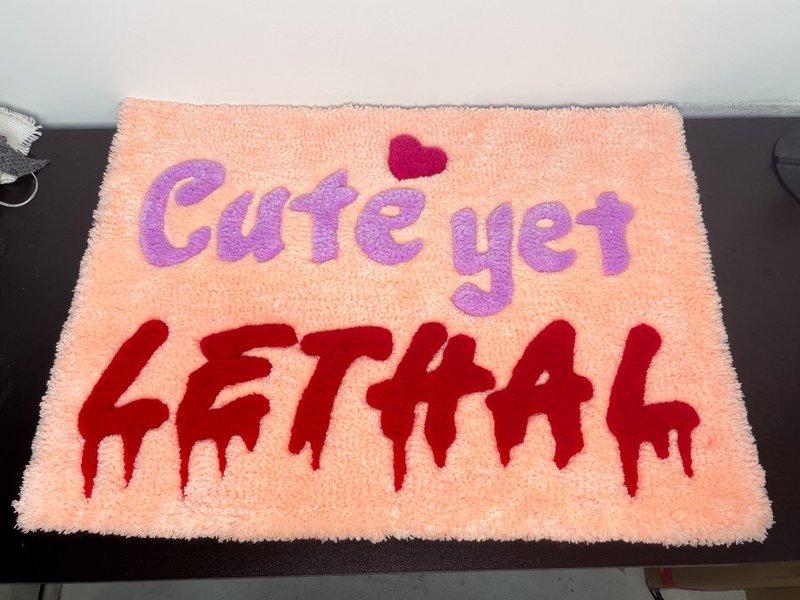 (自选英语句子及颜色订制) －手写体手工簇绒地毯 - 地垫/地毯 - 棉．麻 