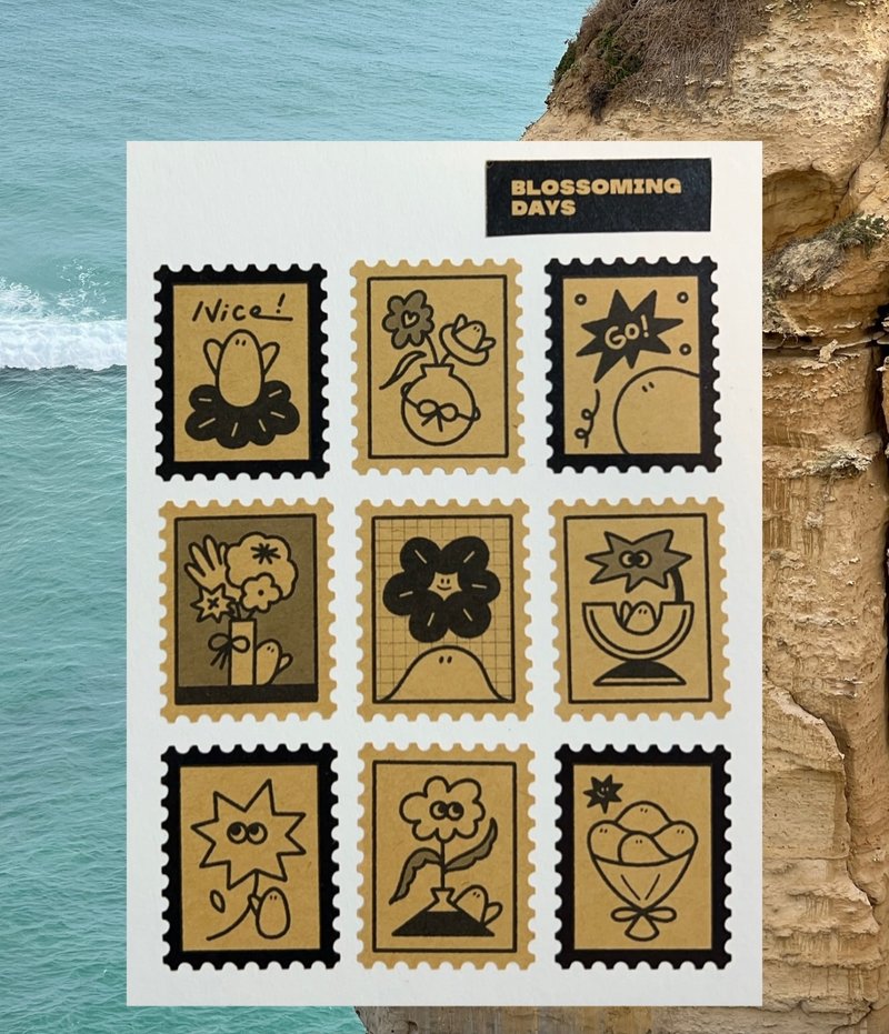 贴纸 | BLOSSOMING DAYS - 贴纸 - 纸 咖啡色
