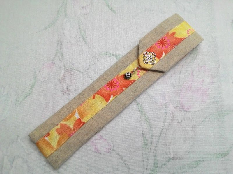 餐具组随身收纳袋 筷套F02-035~独特设计手工缝制 - 筷子/筷架 - 棉．麻 