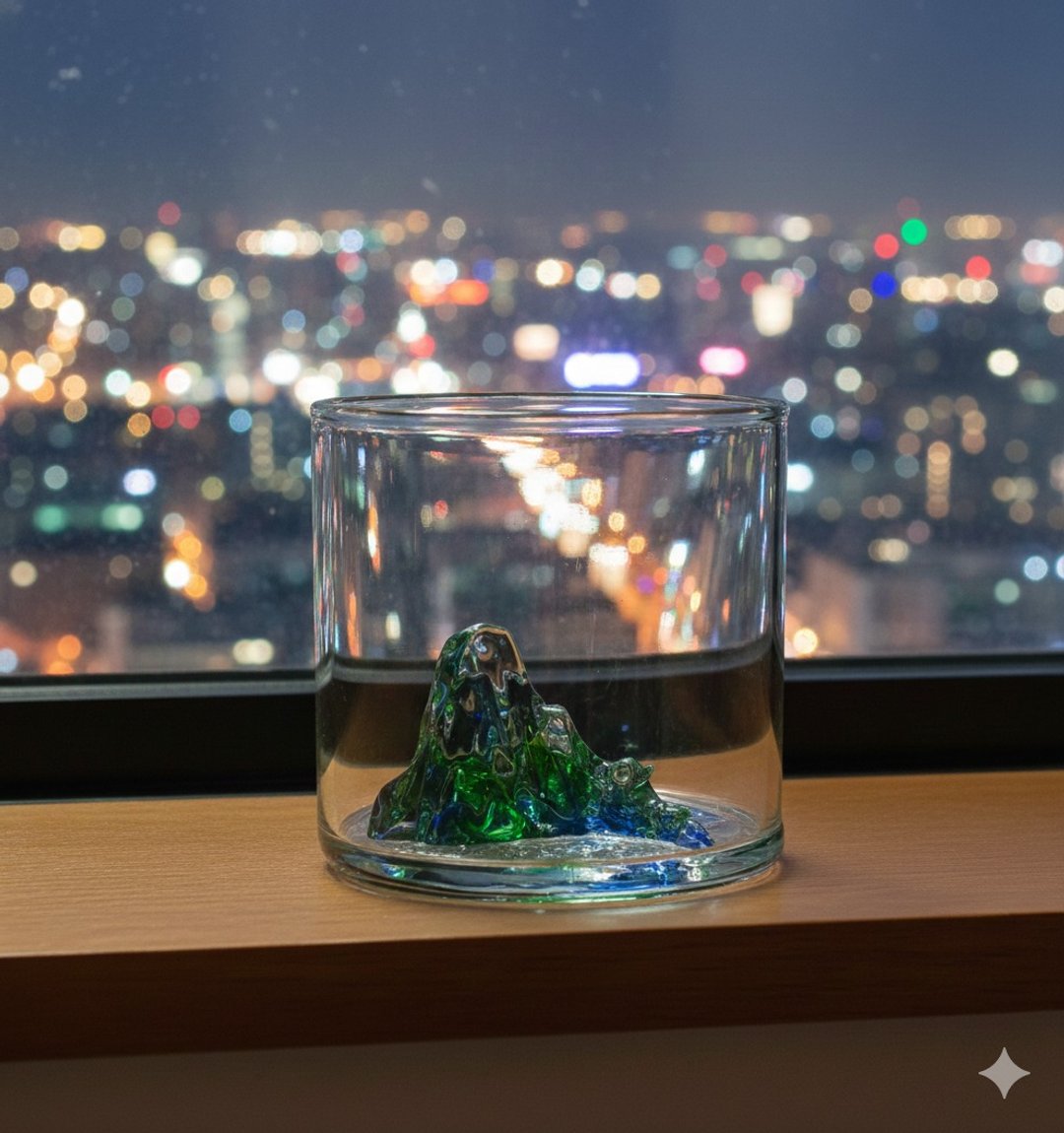 【爱台湾】原创手工吹制 玉山杯/威士忌杯/茶杯/冰山杯/日出 附杯 - 酒杯/酒器 - 其他材质 