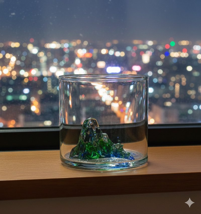 【爱台湾】原创手工吹制 玉山杯/威士忌杯/茶杯/冰山杯/日出 附杯 - 酒杯/酒器 - 其他材质 