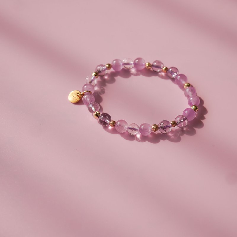 紫锂辉紫阿塞切面白水晶14KGF手链 - 手链/手环 - 水晶 