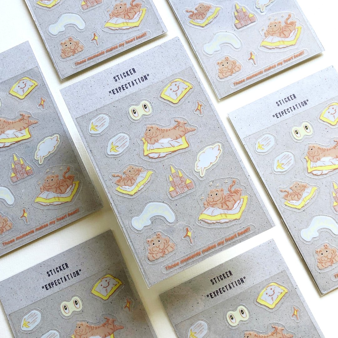 家虎PAWPAW的期待 | 迷你透明贴纸 - 贴纸 - 塑料 多色