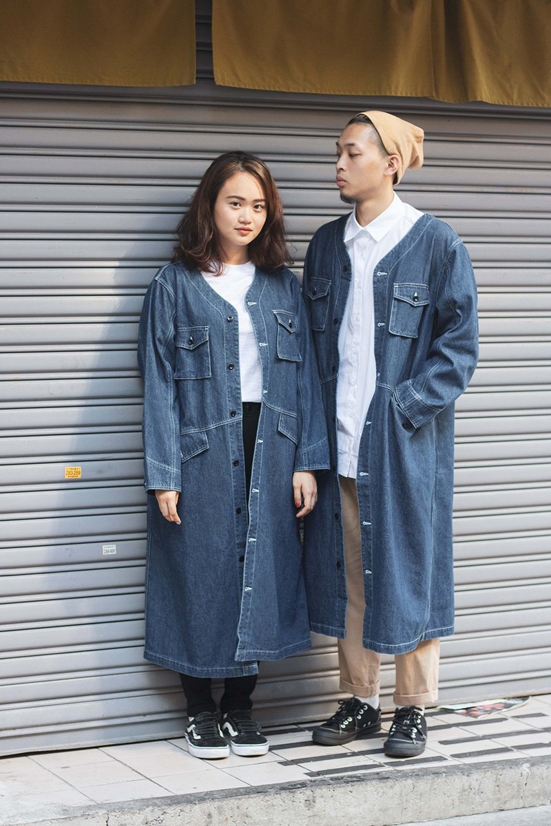 小日子 丹宁长外套 - 女装休闲/机能外套 - 棉．麻 蓝色