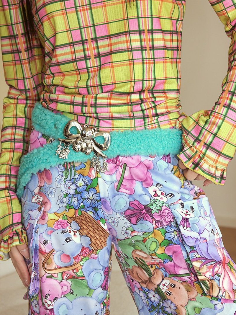 毛绒 金属会晃动的小熊 朋克 Y2K 腰带 - 皮带/腰带 - 其他材质 多色