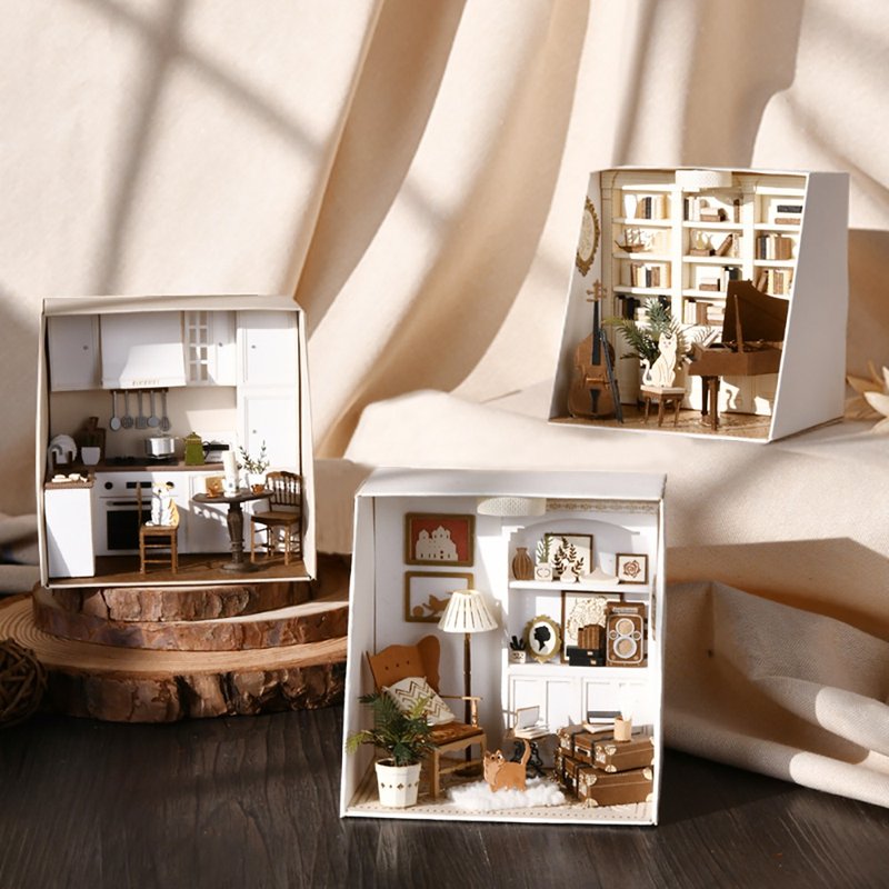 【迷你DIY小屋】指尖生活-三款任选│全台唯一总代理High-House袖 - 木工/竹艺/纸艺 - 木头 白色