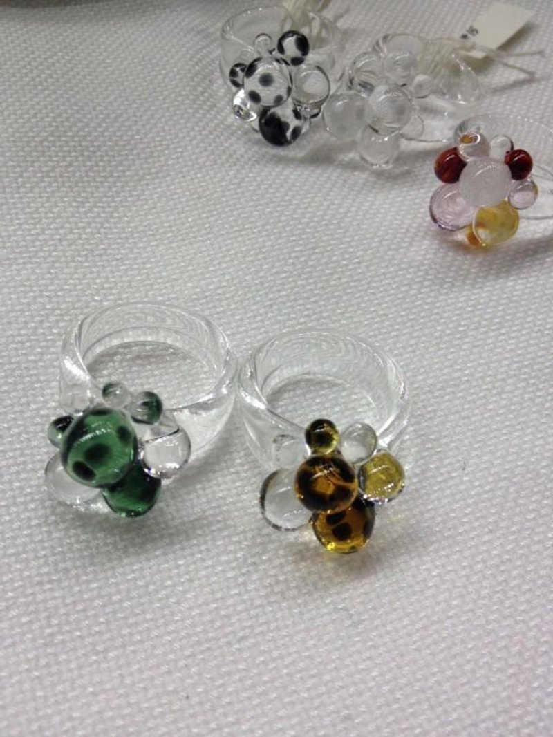 GLASS BUBBLES RING - 戒指 - 玻璃 透明