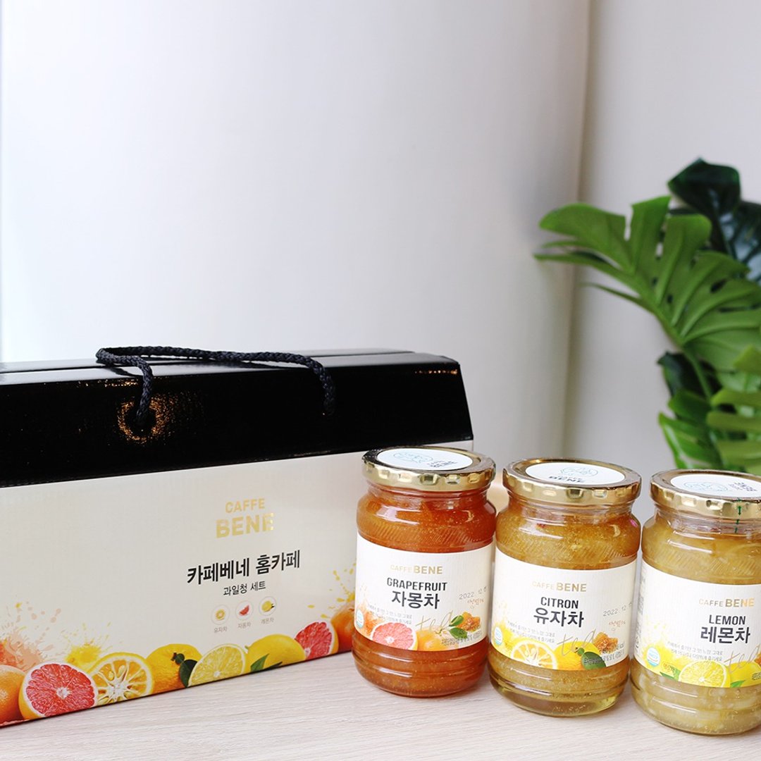 【Caffebene 咖啡伴】即期品-韩国果茶组合(480g*3罐/盒) - 果酱/抹酱 - 玻璃 