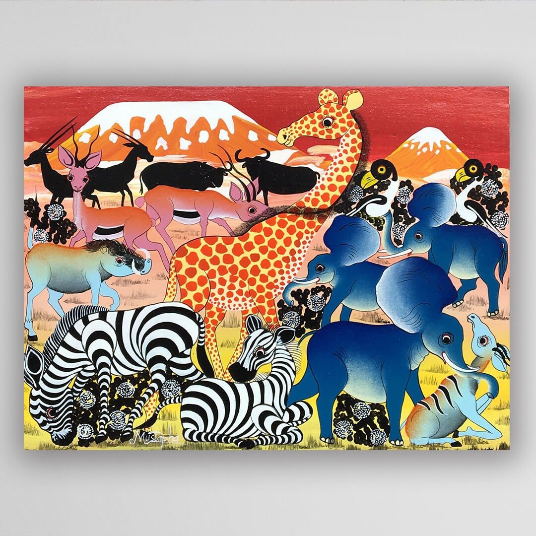 【U007草原黄昏-Mustapha】非洲艺术空运来台/37x28cm - 海报/装饰画/版画 - 其他材质 