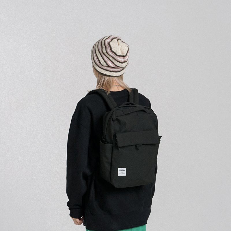 CARTER系列 | 方型13寸笔电后背包M号 MINI CARTER ECO(暗黑) - 后背包/双肩包 - 环保材料 黑色