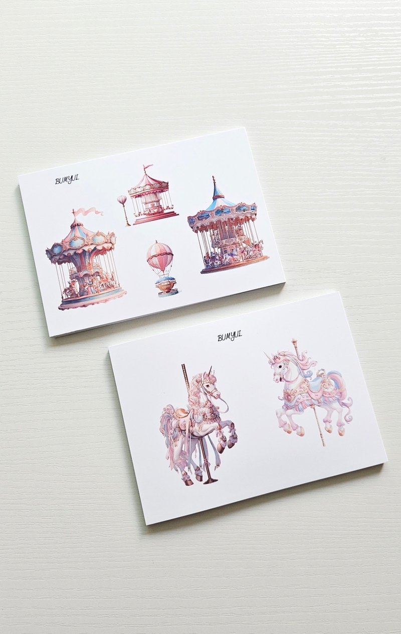 童话旋转木马贴纸组 - 便条纸/标签贴 - 纸 多色