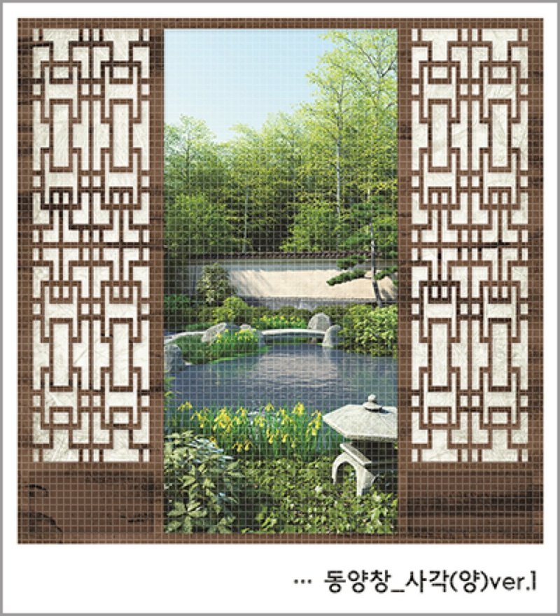 东方窗景方形中心3号(blackraccoon)复古拼贴设计纸 - 贴纸 - 纸 多色