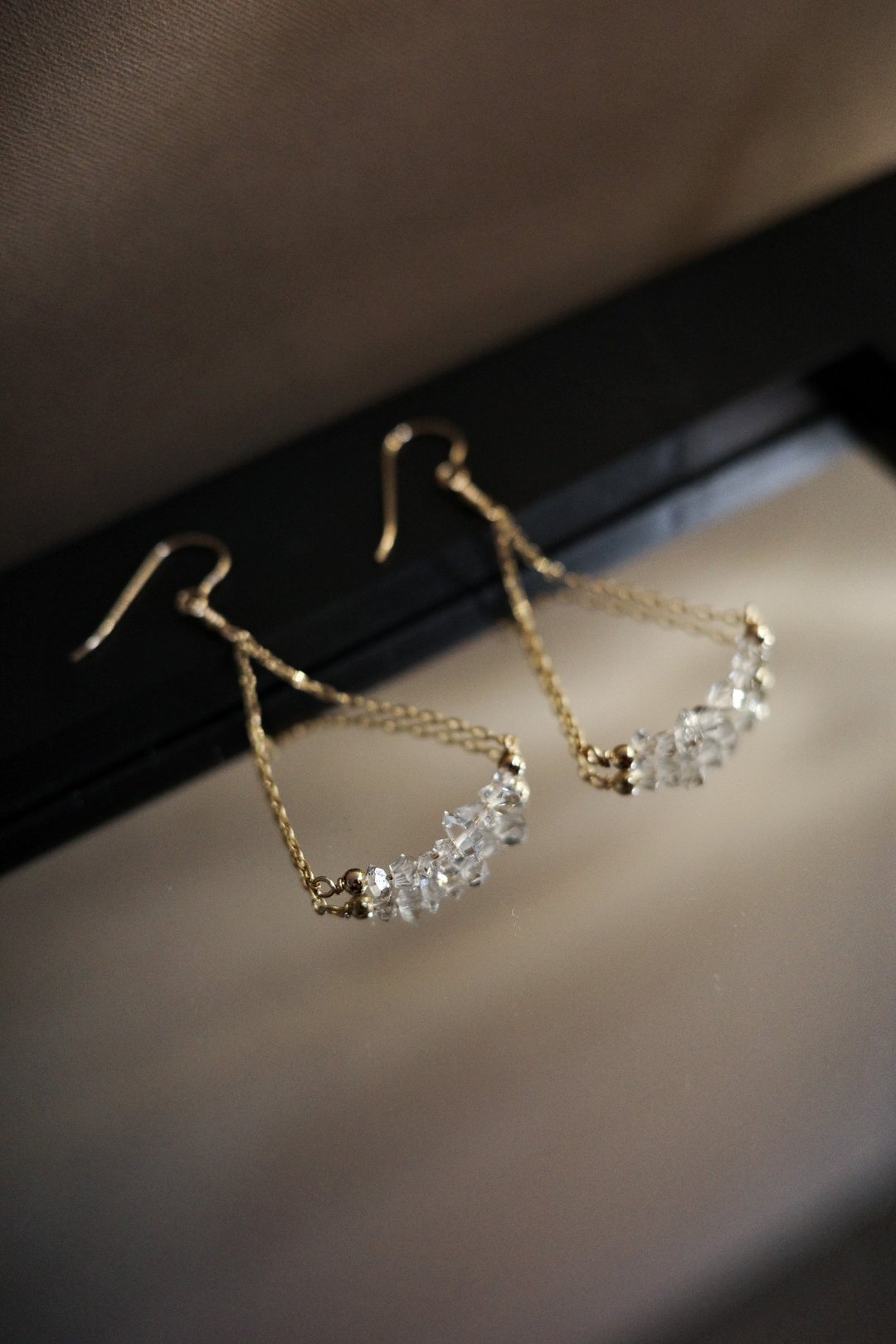 闪烁音符 耳环 赫基蒙水晶 14K Gold-Filled - 耳环/耳夹 - 半宝石 透明