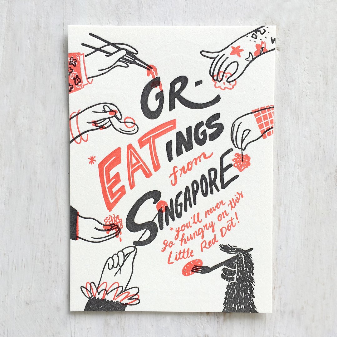 Greatings from Singapore Letterpress Postcard - 卡片/明信片 - 纸 