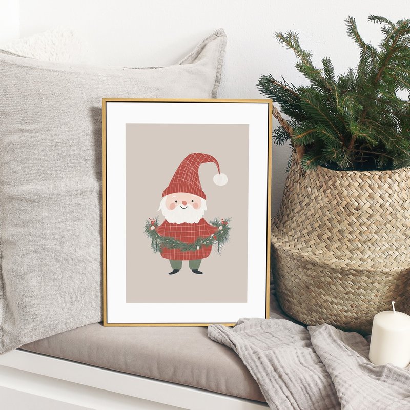 装饰圣诞树交给我 - 圣诞插画/圣诞树装饰挂画/圣诞小物/交换礼物 - 海报/装饰画/版画 - 棉．麻 红色