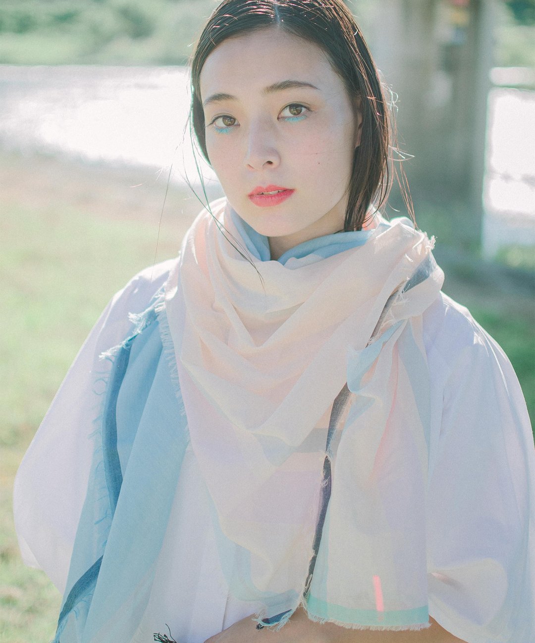 [POLS] Extra-fine cotton stall - 围巾/披肩 - 棉．麻 蓝色