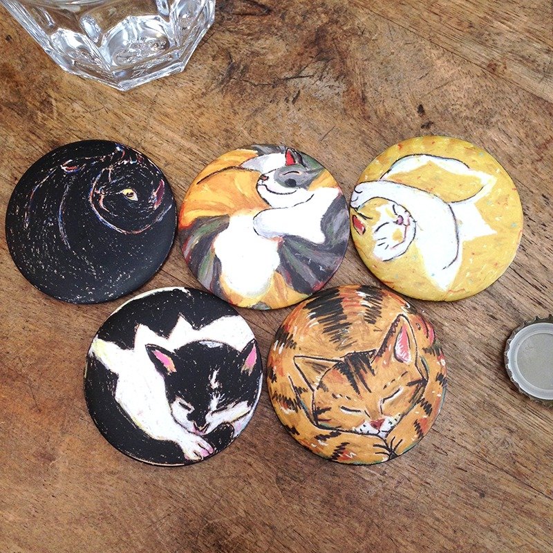 猫丸子_开瓶磁铁组 - 冰箱贴/磁贴 - 其他金属 