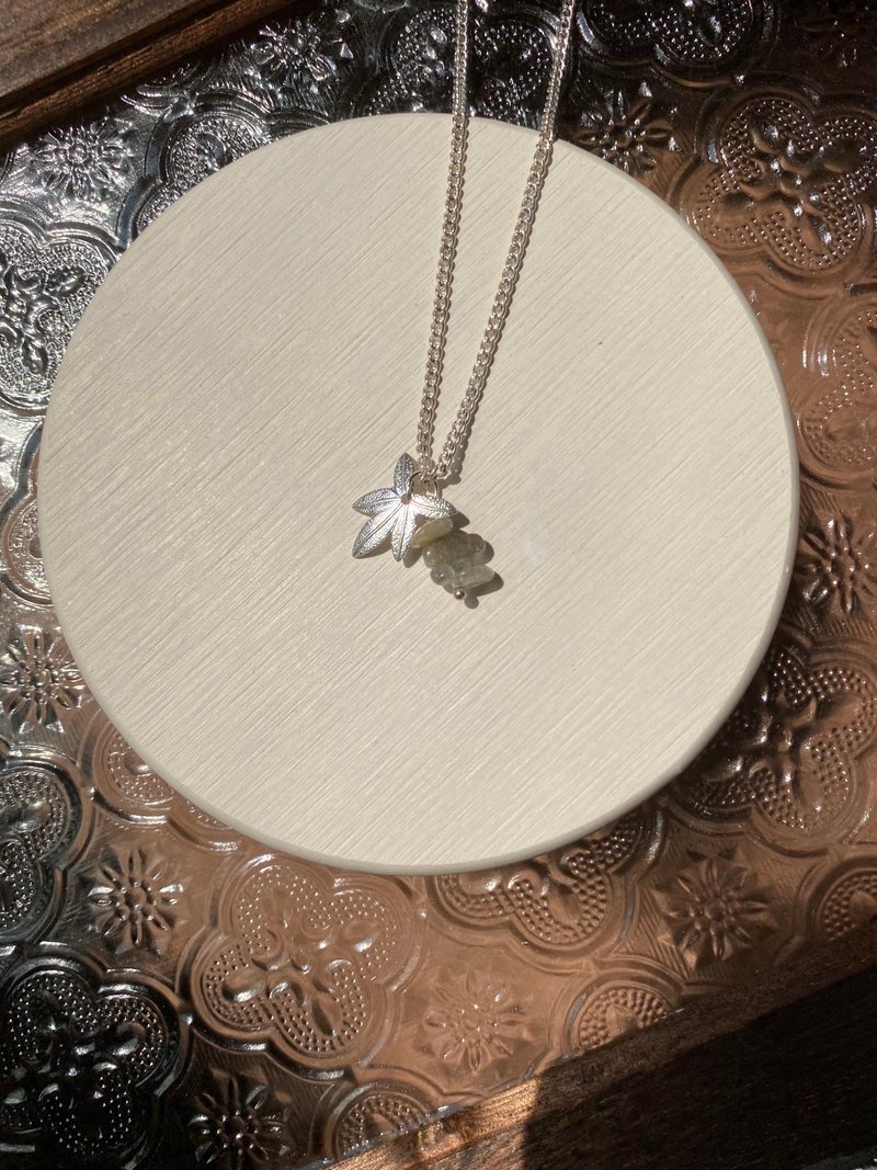 枫芯子 拉长石 蓝光 配件 项链 定制化 中长链 - 耳环/耳夹 - 宝石 