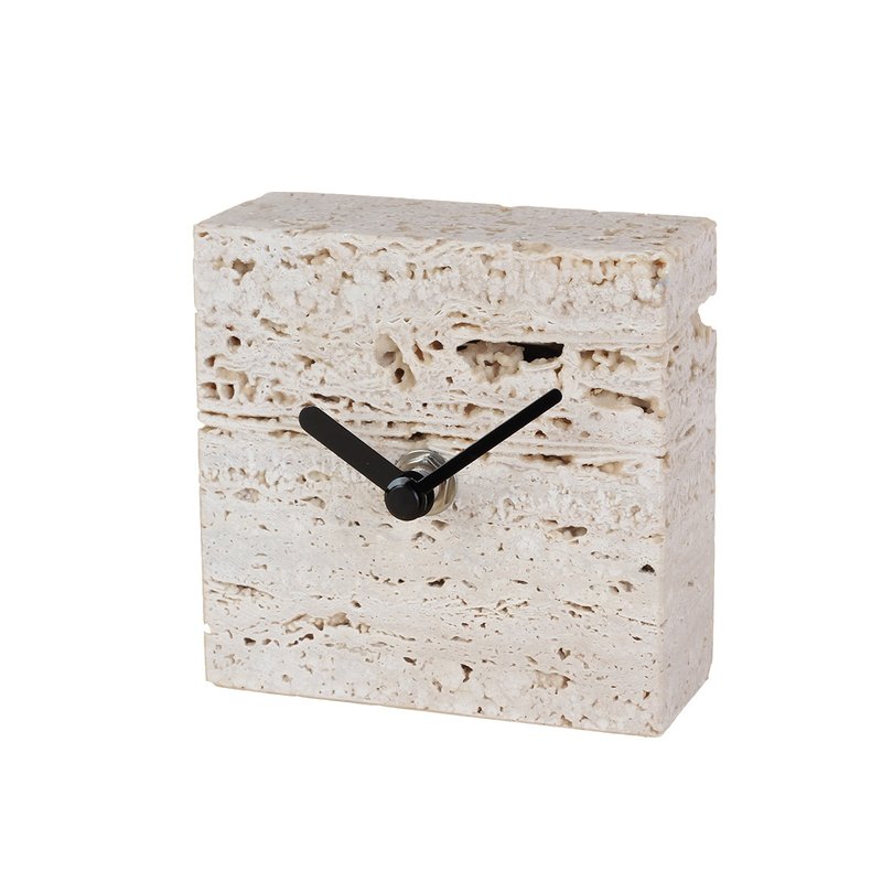 风洞石桌钟 - 时钟/闹钟 - 石头 卡其色