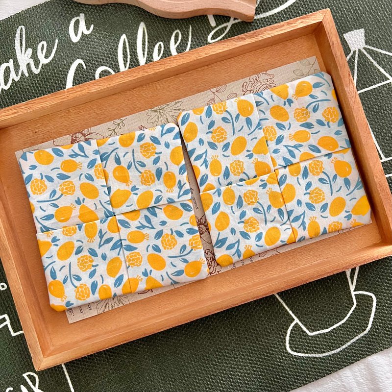 柠檬花之夏杯垫 夏季限定 手工布杯垫 - 杯垫 - 棉．麻 多色