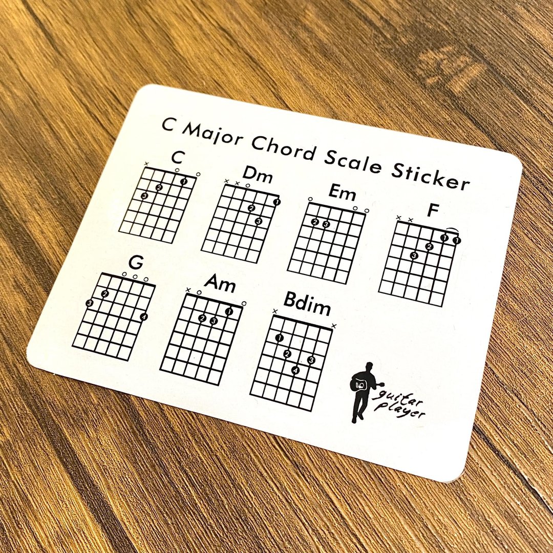 Guitar Player 吉他C调和弦透明贴纸组 文具笔记 - 贴纸 - 塑料 白色