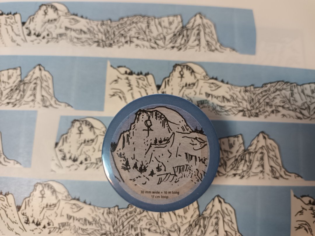 白山银空 Half Dome Yosemite Reinebringen 山水 和纸胶带 30 mm - 纸胶带 - 纸 灰色