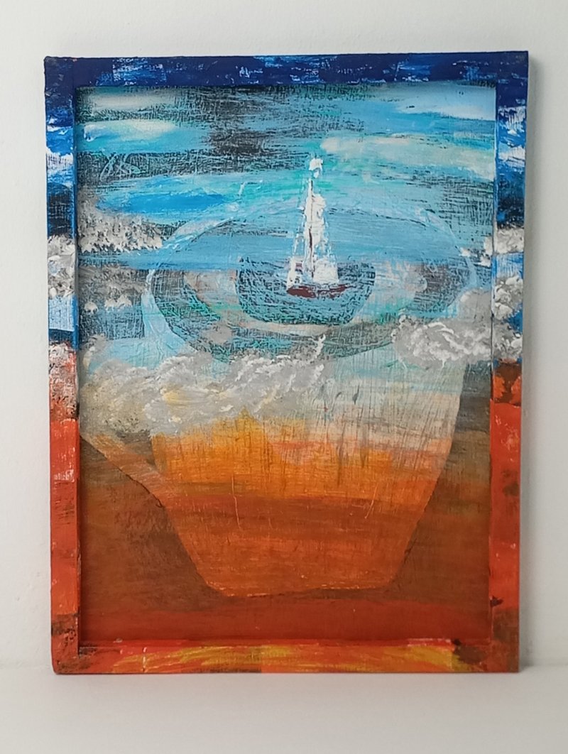 绘画、手绘板、早晨咖啡 - 海报/装饰画/版画 - 其他材质 蓝色