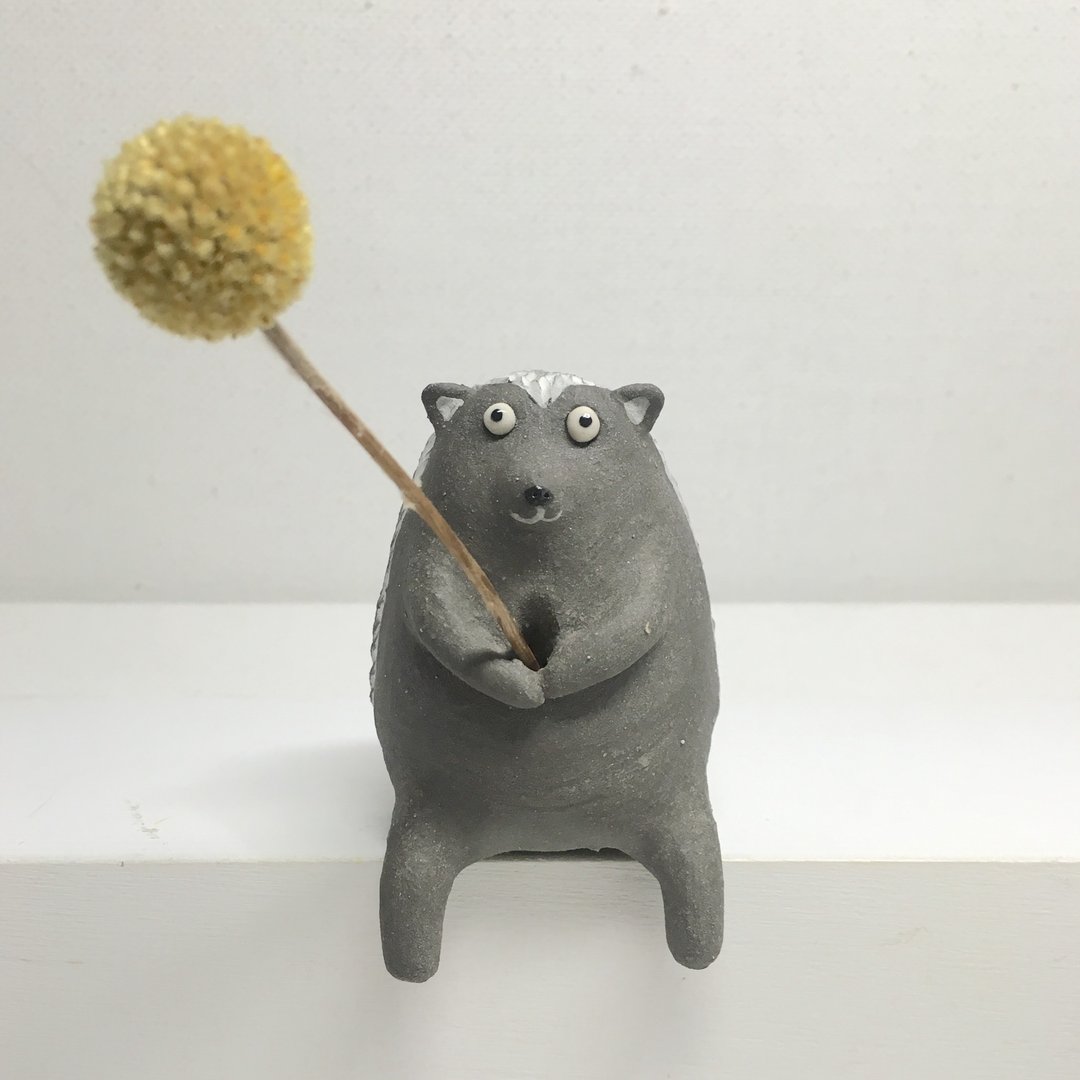 黑刺猬 陶花器 摆饰 - 摆饰 - 陶 黑色