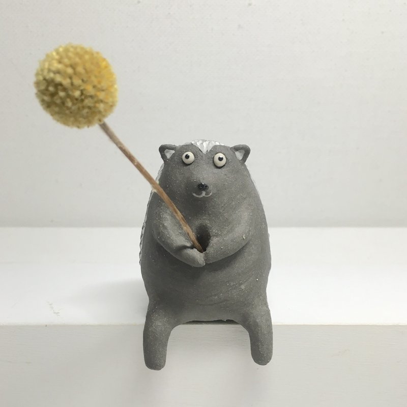 黑刺猬 陶花器 摆饰 - 摆饰 - 陶 黑色