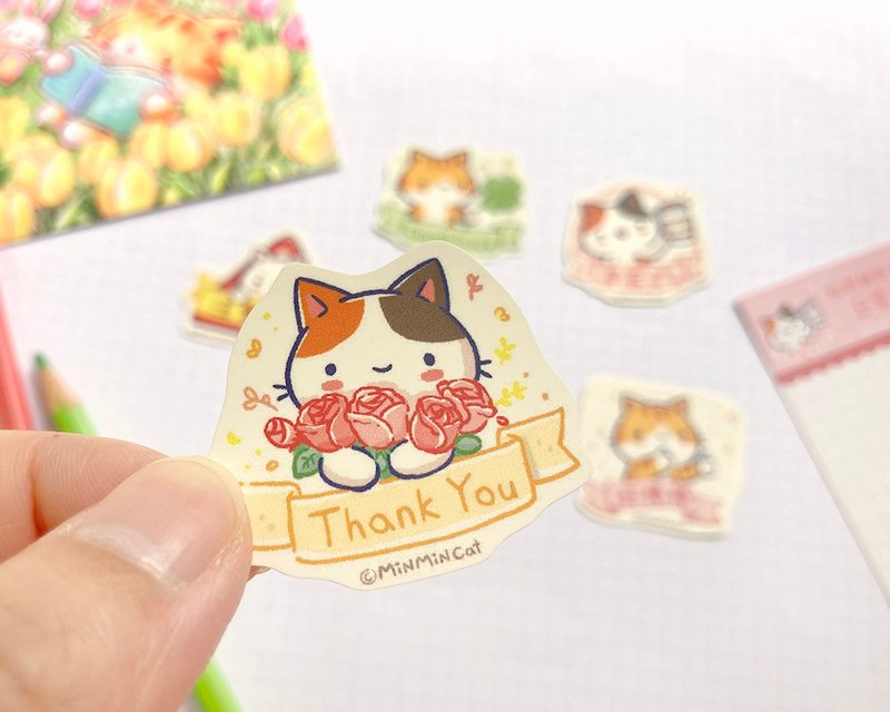 秘密猫小贴纸包-日常话语 防水贴纸 - 贴纸 - 塑料 多色