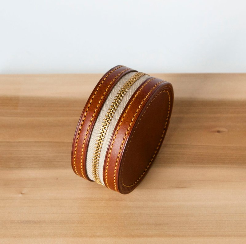 缤纷马卡龙2.0零钱盒- 咖啡色 - 零钱包 - 真皮 