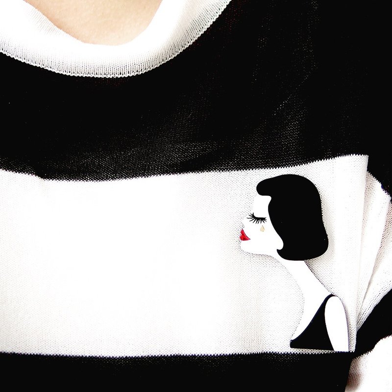 咖啡爱情电影胸针 - 胸针 - 压克力 