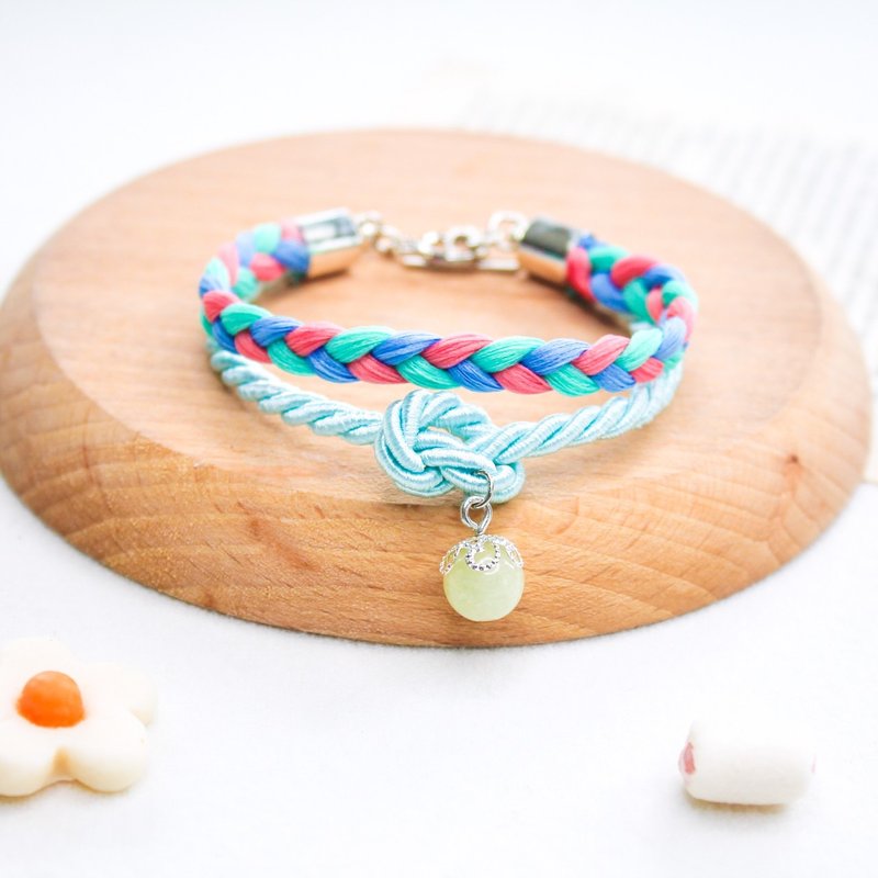Icecream  Braceletwith Lucky Stone  - Raspberry mixed - 手链/手环 - 贵金属 多色