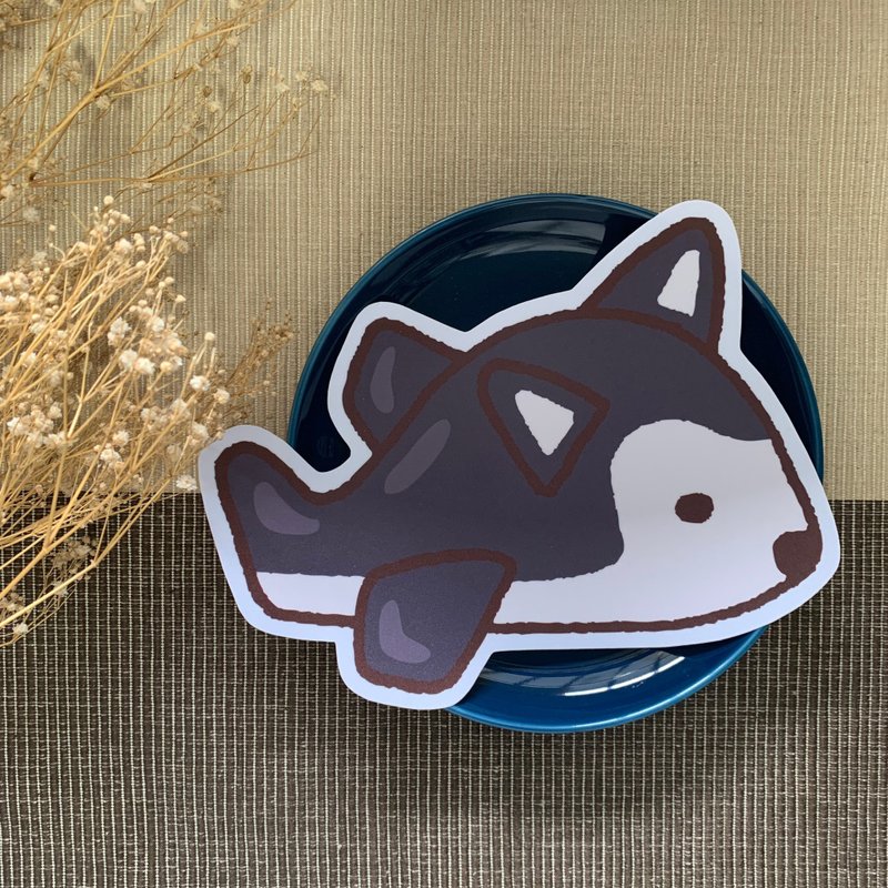 哈士奇飞机大型防水贴纸 SL0020 - 贴纸 - 防水材质 黑色