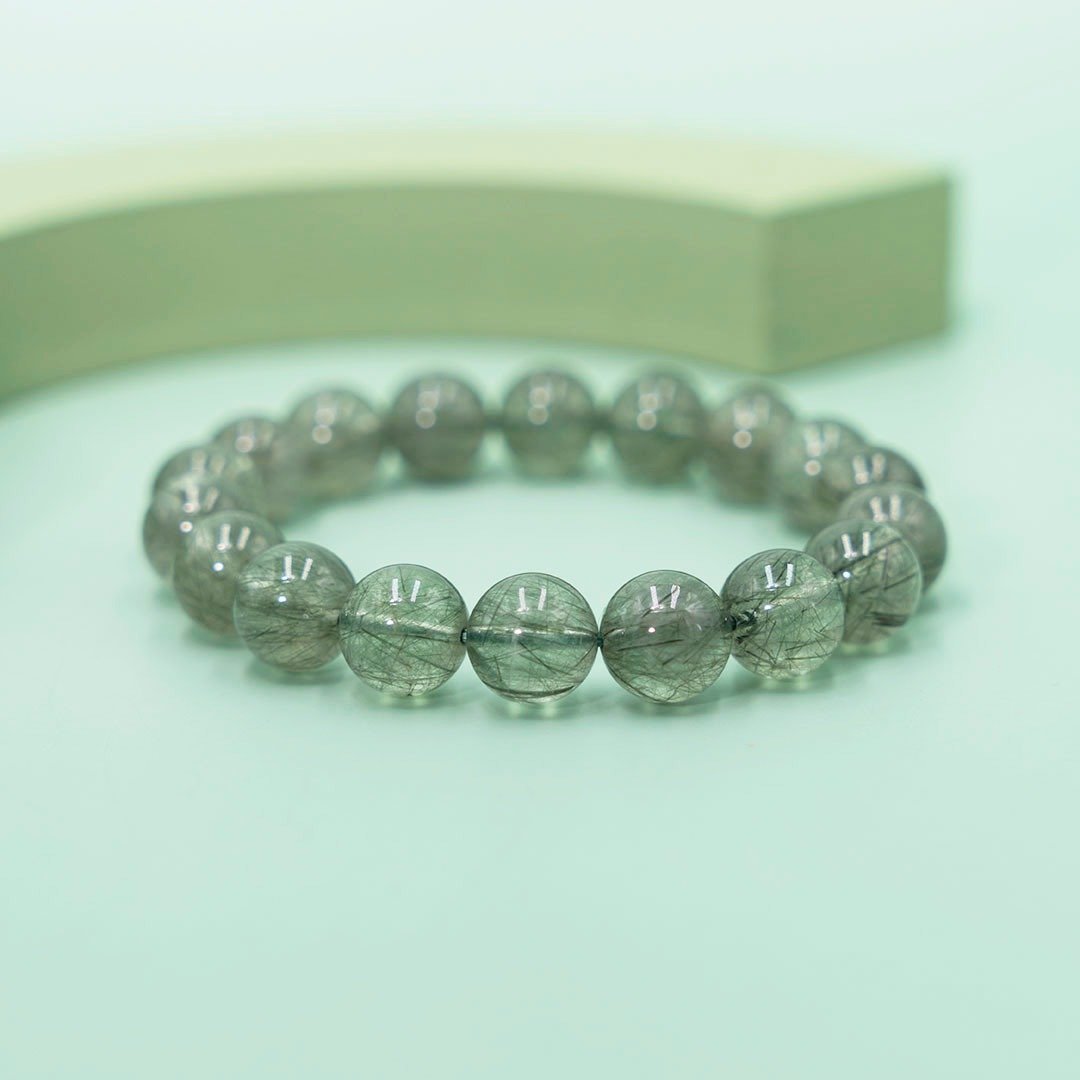 11mm 男仕事业 | 绿发晶天然水晶手链 | 事业运 - 手链/手环 - 水晶 绿色