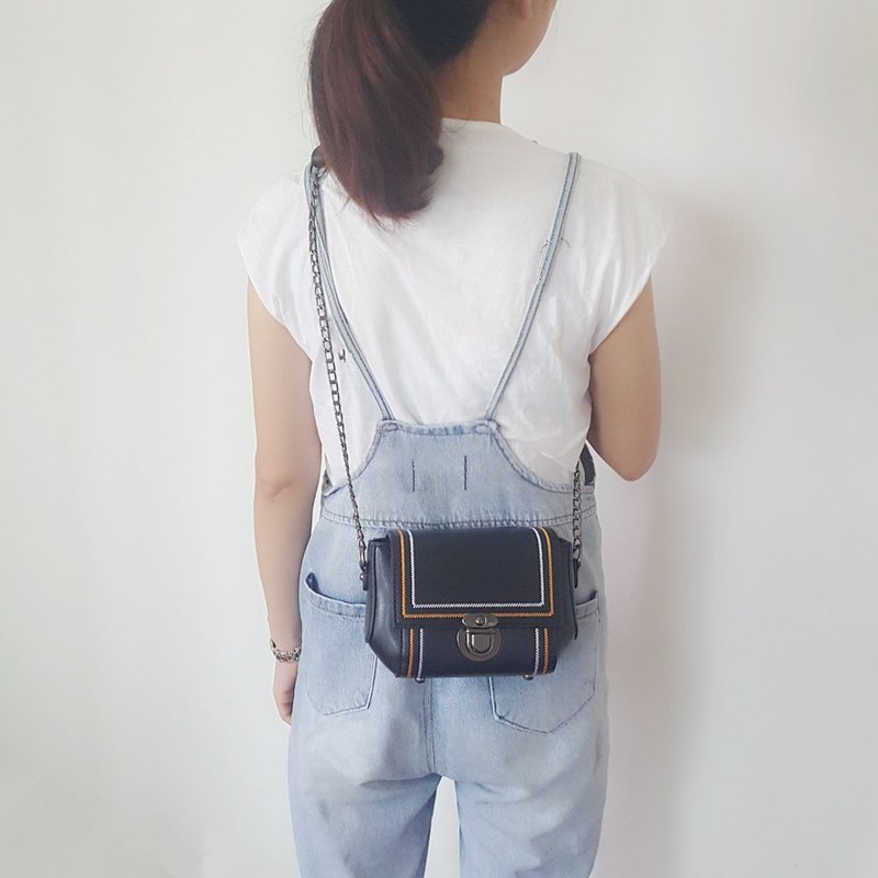 可刻字 斜挎包 iphone 手机袋 斜背包 单肩包 生日 客制礼物 黑色 - 侧背包/斜挎包 - 其他材质 黑色