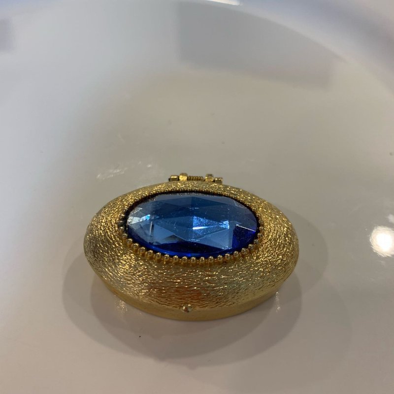 Vintage HEAVEN SENT 金色蓝宝古典饰品盒 - 其他 - 其他金属 