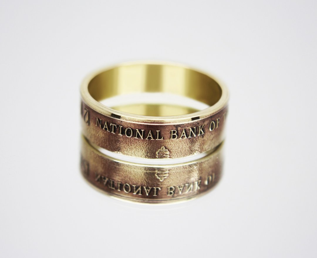 Macedonia Coin Ring 1 dinar 2000 coin rings for men coin rings for women - 戒指 - 其他金属 