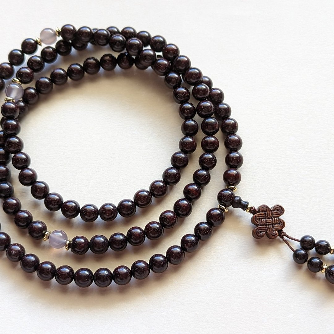 ORLI Jewelry 天然金星小叶紫檀108颗念珠 印度小叶紫檀带金星 - 项链 - 木头 咖啡色