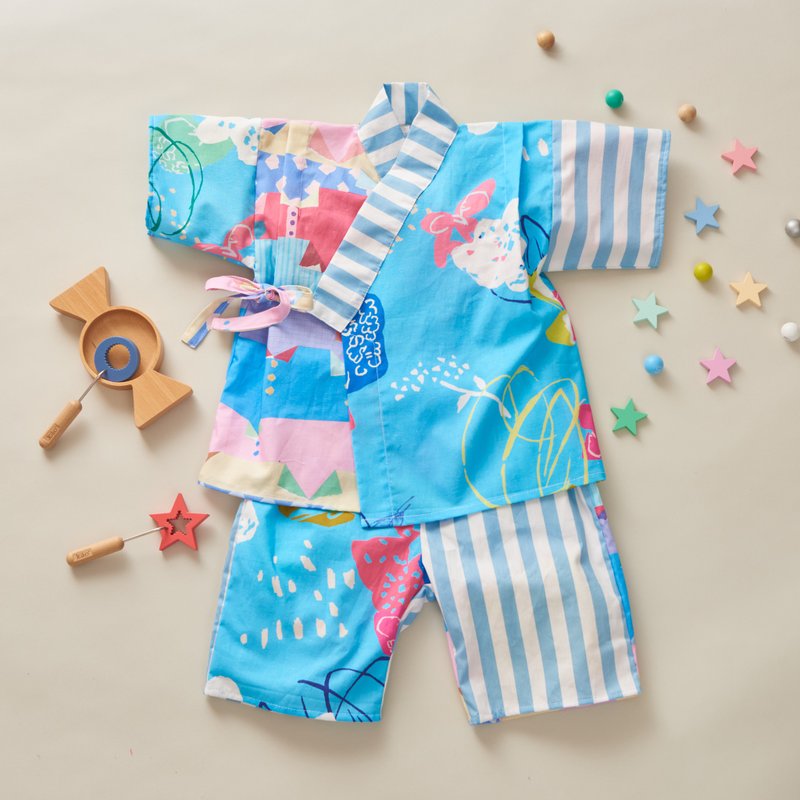 金杯蓝 - 童装礼服/连衣裙 - 棉．麻 蓝色