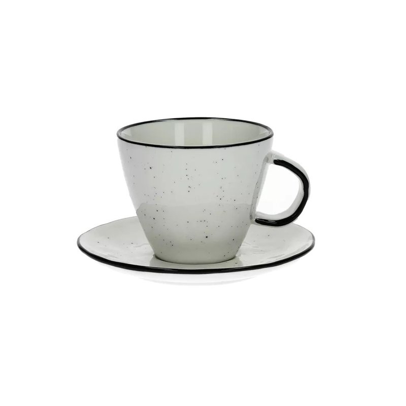 BASIL Ø9CM 咖啡杯盘 - 茶具/茶杯 - 陶 白色