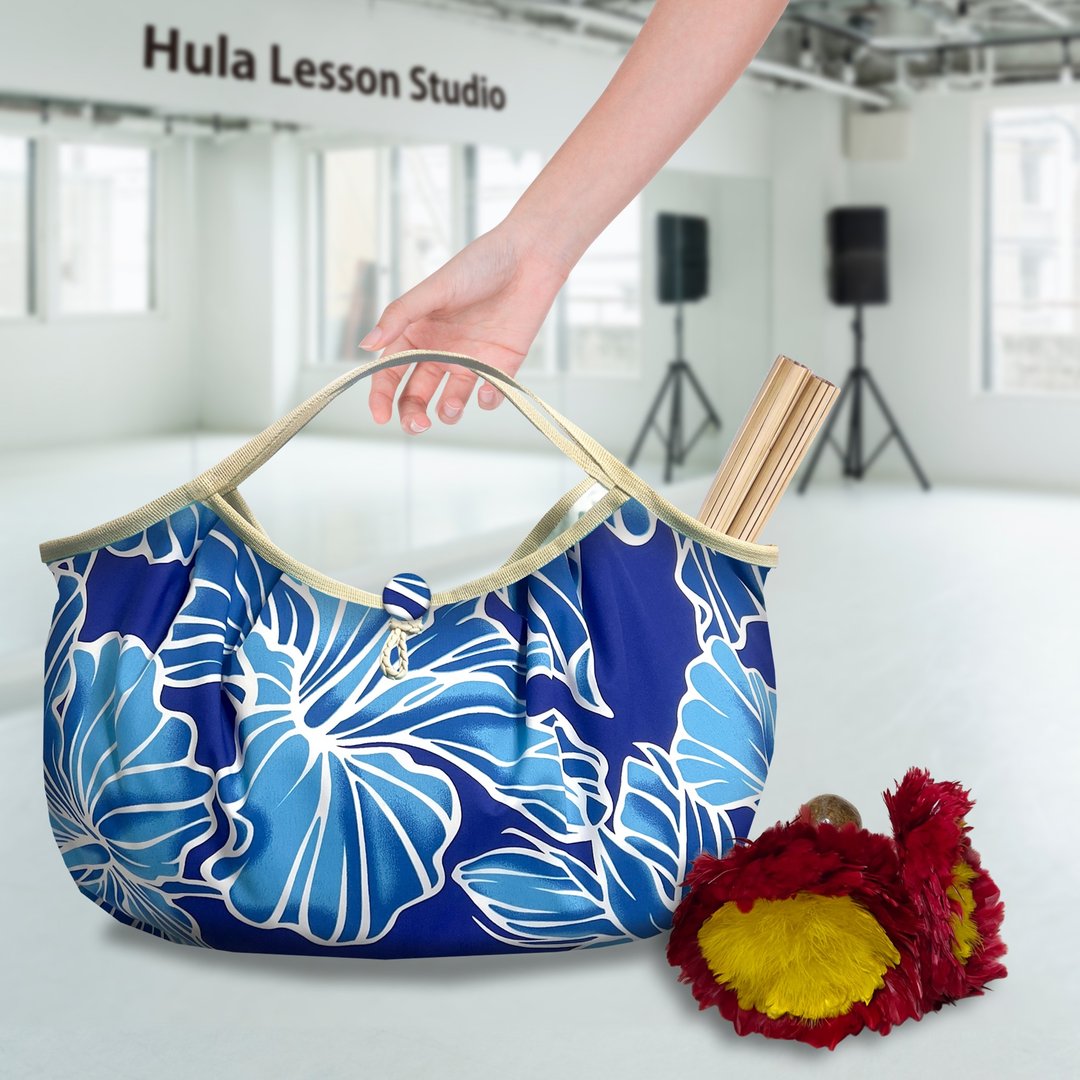 Hawaiian_Ohanabag / 夏威夷舞课程专用包【Haunani Blue】 - 侧背包/斜挎包 - 棉 蓝色