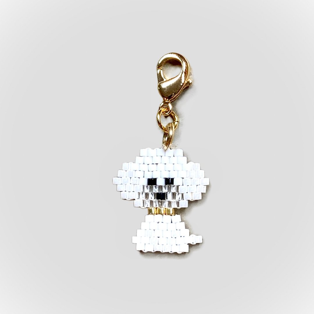 white poodle pendant - 项链 - 其他材质 白色