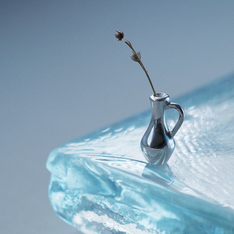 迷你 花瓶 编绳 项链 925银 - 项链 - 其他金属 银色